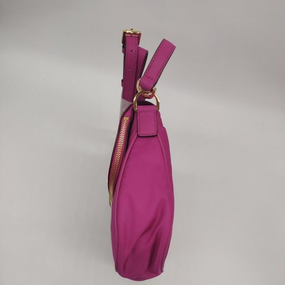 MICHAEL Kors Shoulder Satchel Handbag Purse Convertible Fuscia Gold - Picture 3 of 8